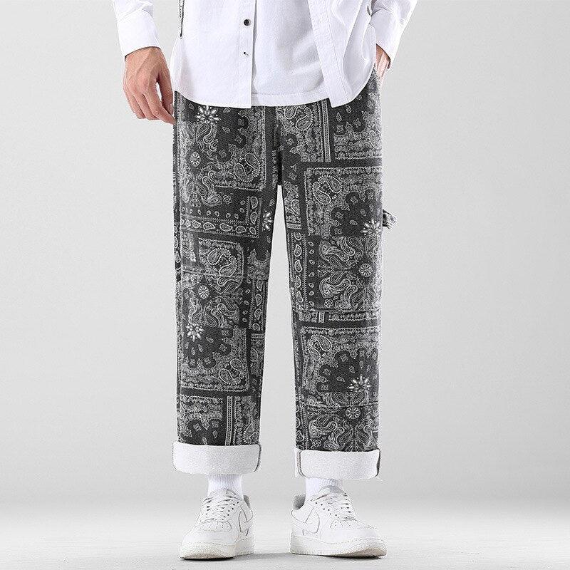 Printed Men's Loose Pants - Puritific