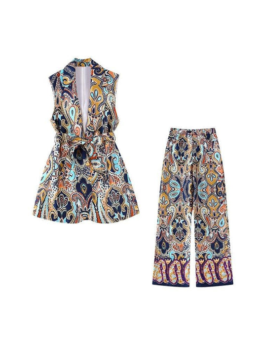 Printed Waistcoat and Pants - Puritific