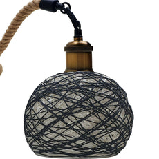 Rattan Ceiling Light lamp Hanging Hemp Rope Pendant Lamp Shade~1333-7