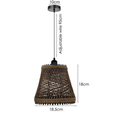 Rattan Wicker Ceiling Pendant Light Shade Hanging Light Antique décor Lampshade~1334-2