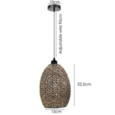 Rattan Wicker Ceiling Pendant Light Shade Hanging Light Antique décor Lampshade~1334-4