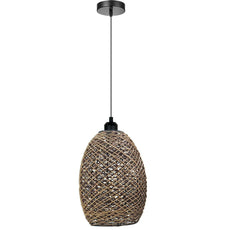 Rattan Wicker Ceiling Pendant Light Shade Hanging Light Antique décor Lampshade~1334-12