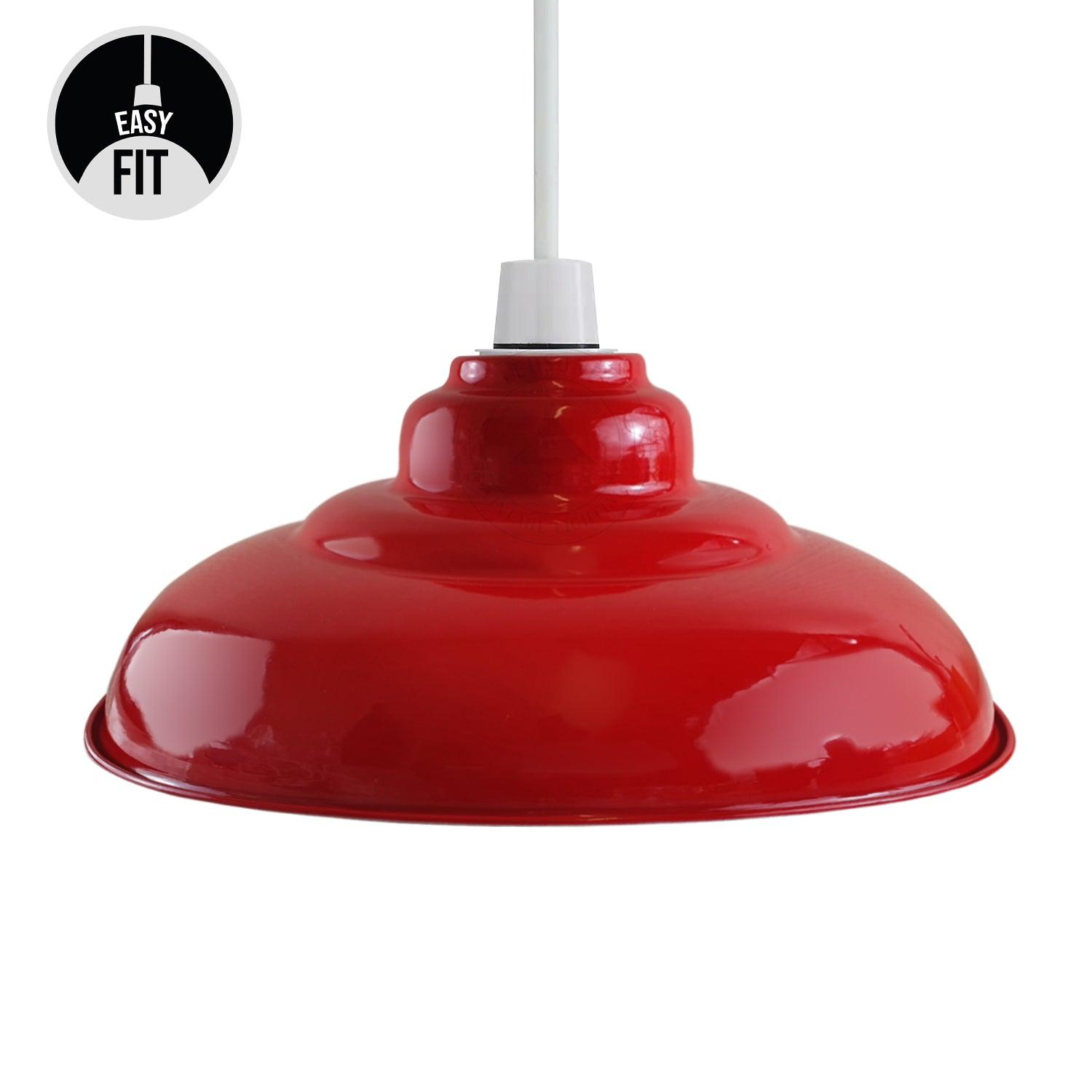 Red Colour Gloss Modern Metal Indoor Home Light Lampshade~1089-0