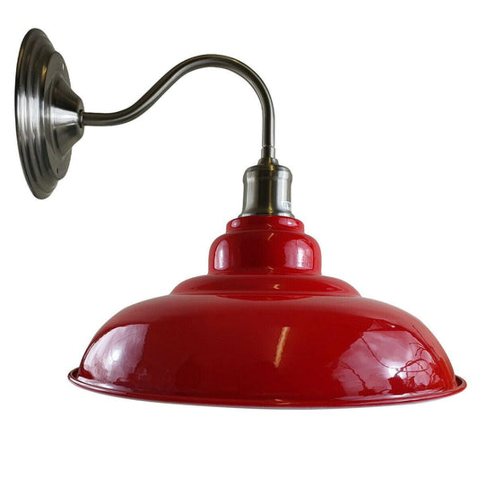 Red colour Modern Industrial Indoor Wall Light Fitting Painted Metal Lounge Lamp~1657-0