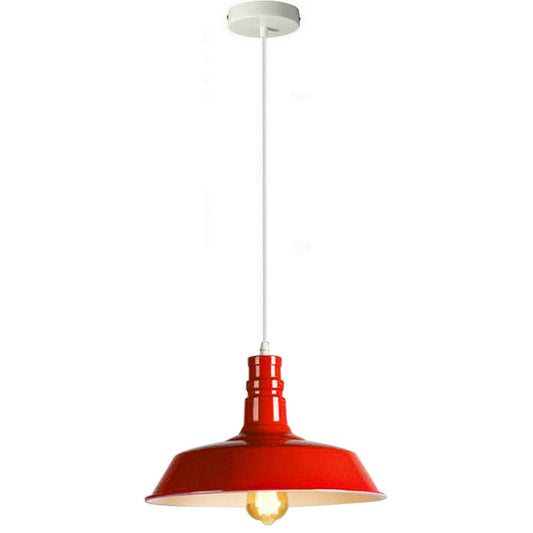 Red Pendant Light Lampshade Ceiling Light Shade With Bulb~1798-0