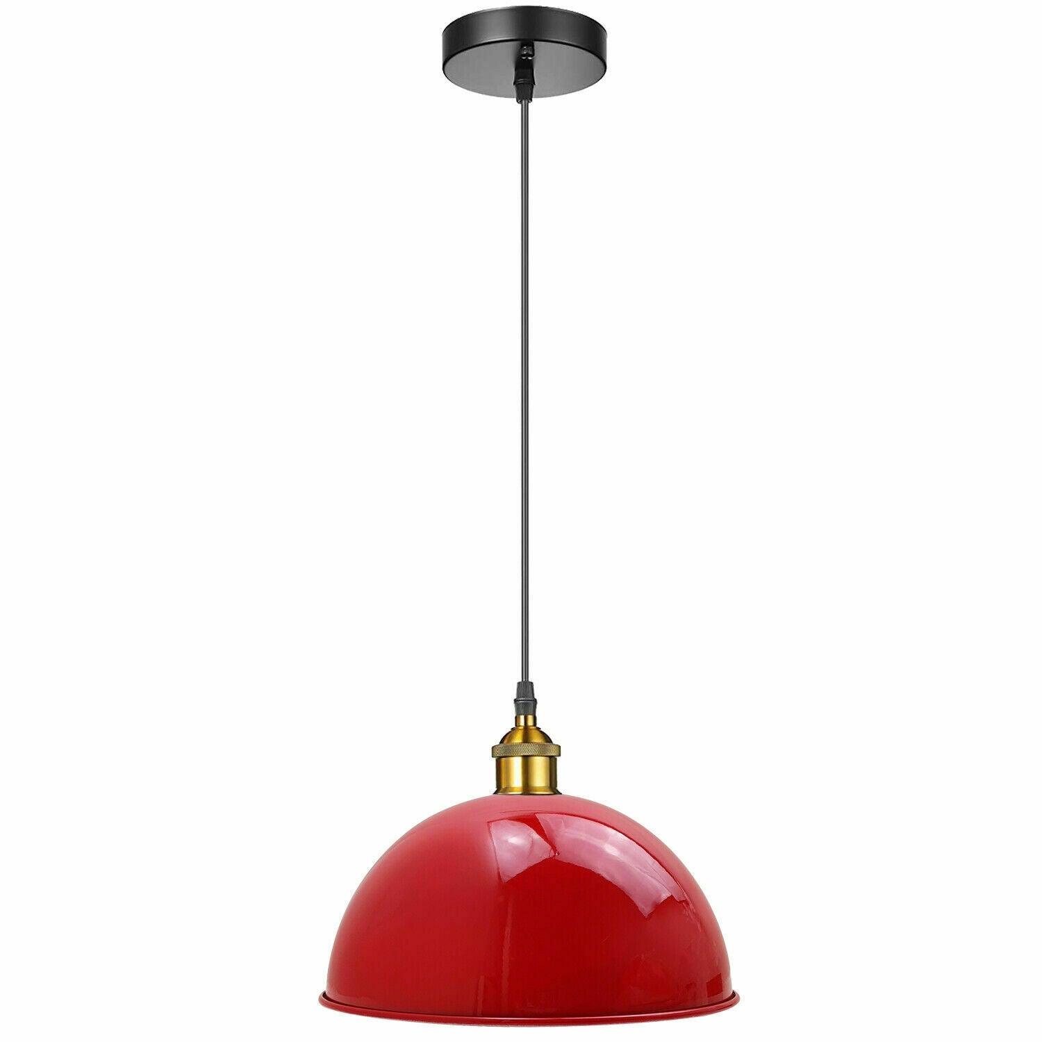 Red Retro Metal Cafe Diner Ceiling Light Pendant Lampshade~1848-2