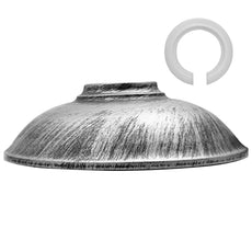 Retro Brushed Silver Metal Ceiling Light Fitting Pendant Shade~1896-0