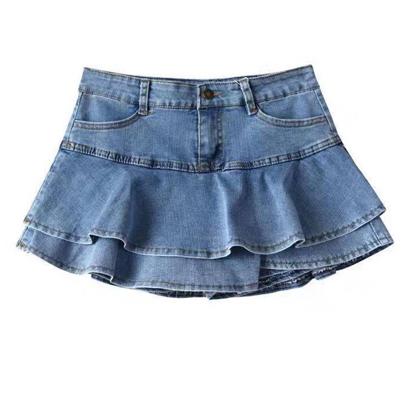 Retro Denim Shorts Skirt - Puritific