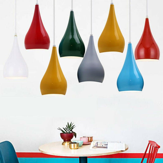 Retro Drop Light Shades Modern Ceiling Pendant Lampshades Metal Various Colours~2048-0