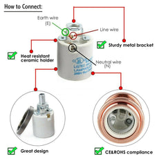 Retro E27  Bulb Socket Lamp Holder Edison Bulb IP20 Hard wired Screw~4397-3