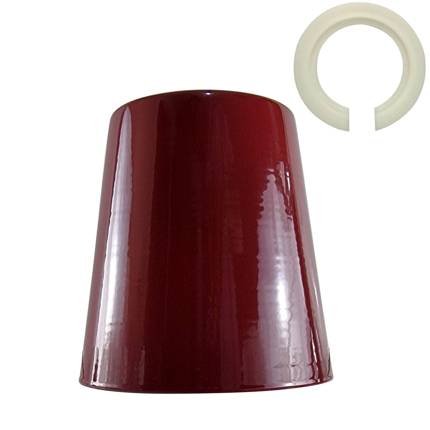 Retro Easy Fit Light Shade 13cm Metal E27 Burgundy Lampshade~3896-0