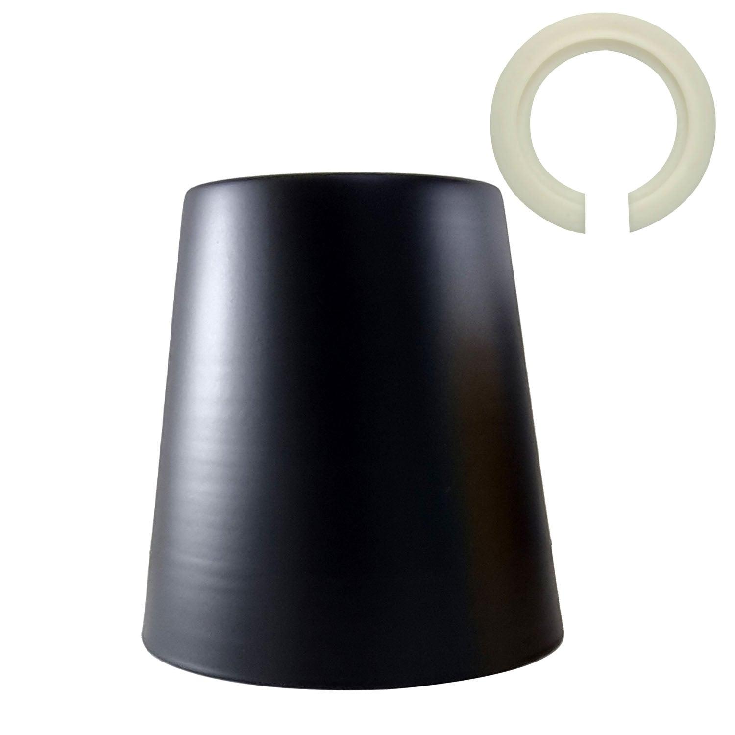 Retro Easy Fit Light Shade 13cm Metal E27 Matt Black Lampshade~3900-0