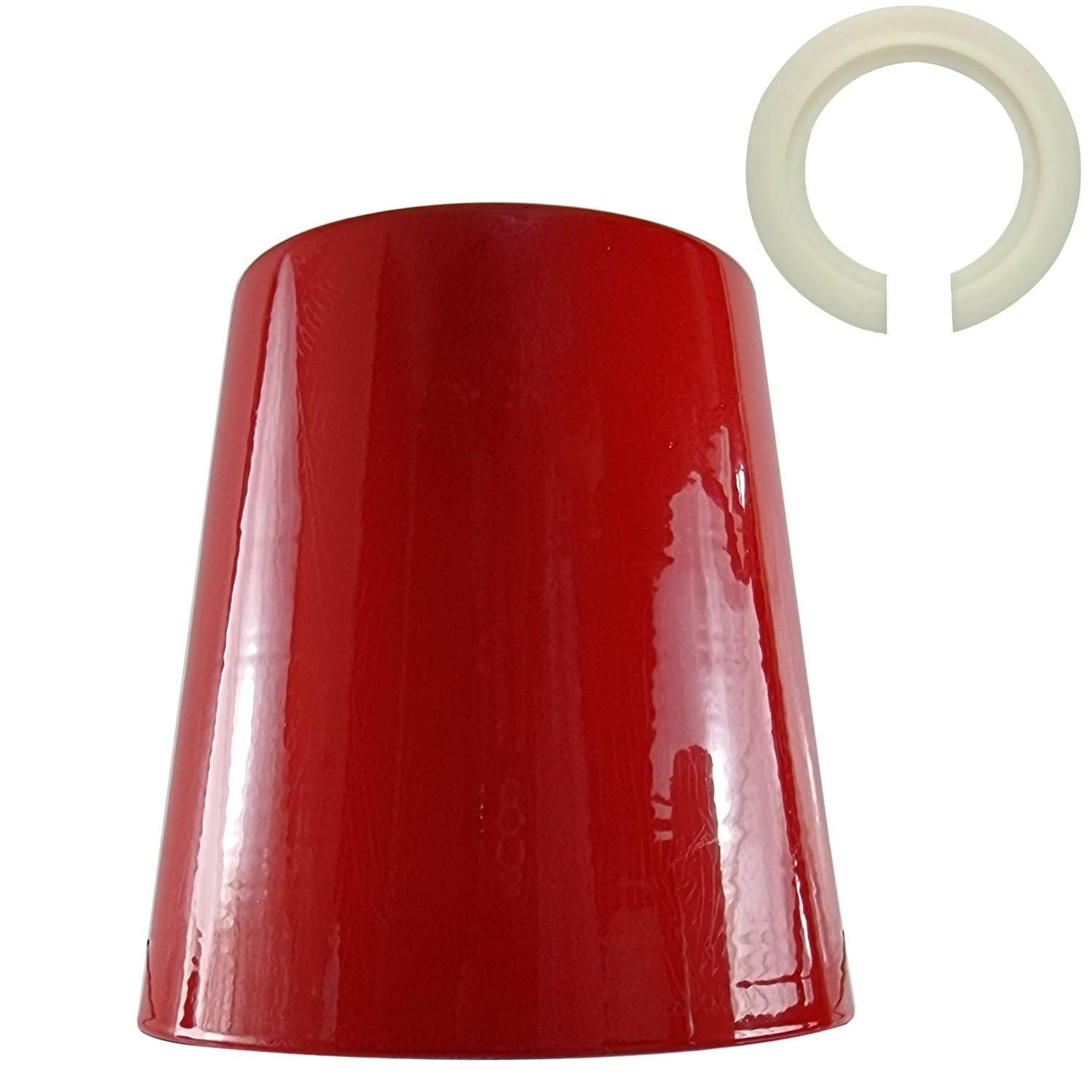 Retro Easy Fit Light Shade 13cm Metal E27 Red Lampshade~3899-1