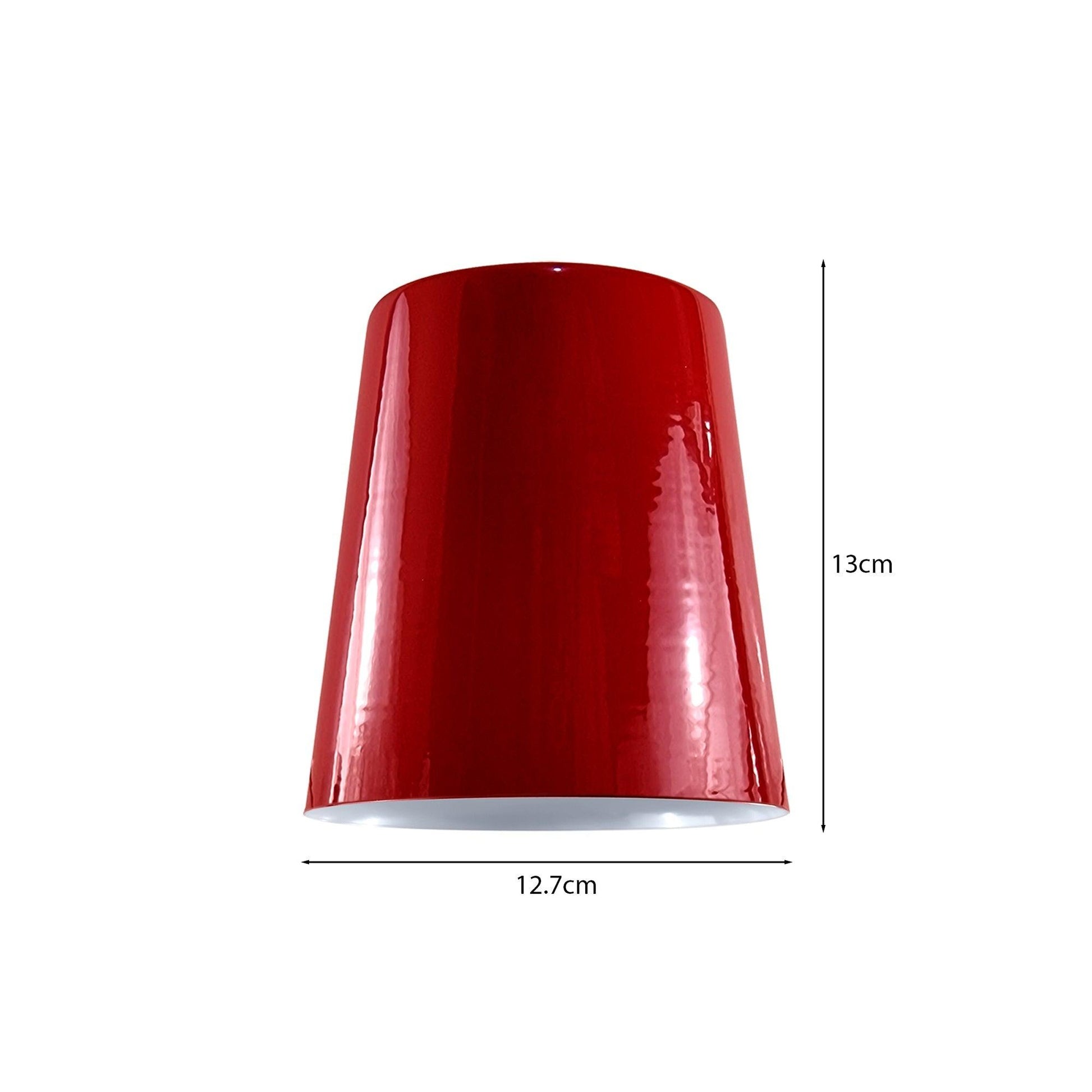 Retro Easy Fit Light Shade 13cm Metal E27 Red Lampshade~3899-2