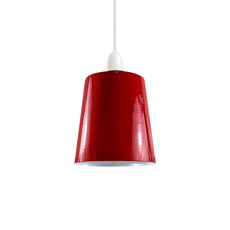 Retro Easy Fit Light Shade 13cm Metal E27 Red Lampshade~3899-5