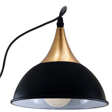 Retro Industrial 3Way Hanging Ceiling Pendant Light Black Dome Shape Shade Indoor Light~3396-4