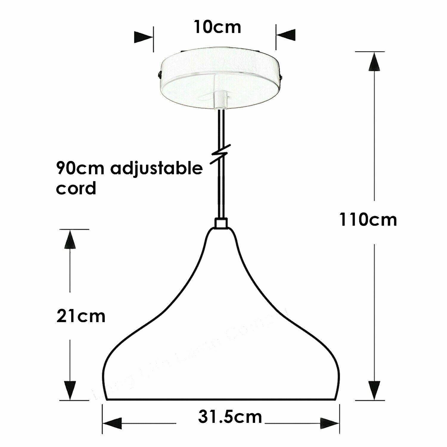 Retro Industrial Black Ceiling Pendant Light Metal Lamp Shade With 95cm Adjustable Cable~1354-20