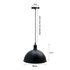 Retro Industrial Black Ceiling Pendant Light Metal Lamp Shade With 95cm Adjustable Cable~1354-29