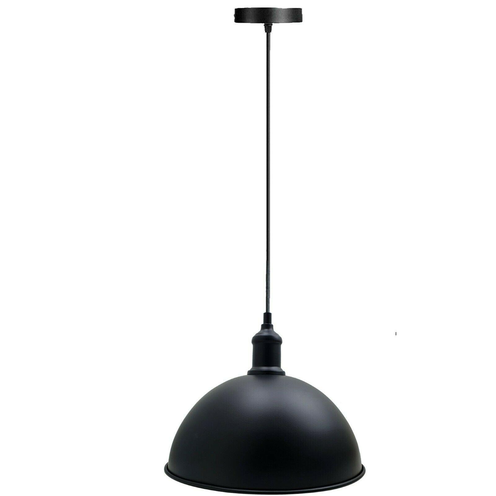 Retro Industrial Black Ceiling Pendant Light Metal Lamp Shade With 95cm Adjustable Cable~1354-30