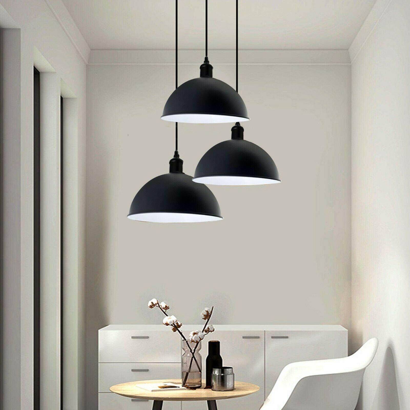 Retro Industrial Black Ceiling Pendant Light Metal Lamp Shade With 95cm Adjustable Cable~1354-33