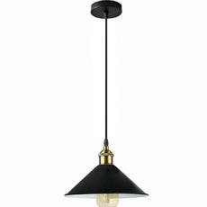 Retro Industrial Black Ceiling Pendant Light Metal Lamp Shade With 95cm Adjustable Cable~1354-4