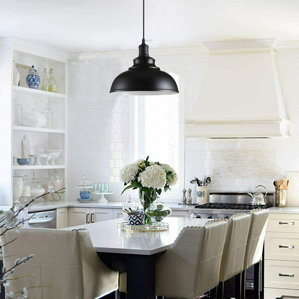 Retro Industrial Black Ceiling Pendant Light Metal Lamp Shade With 95cm Adjustable Cable~1354-9