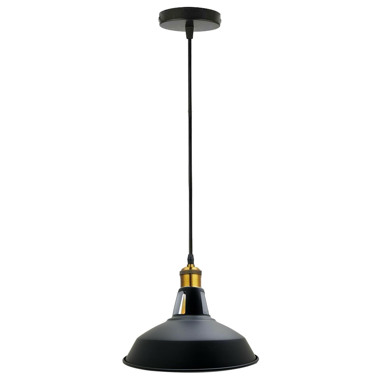 Retro Industrial Black Ceiling Pendant Light Metal Lamp Shade With 95cm Adjustable Cable~1354-12