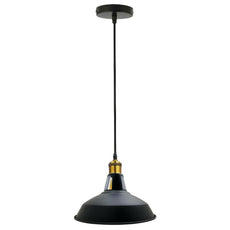 Retro Industrial Black Ceiling Pendant Light Metal Lamp Shade With 95cm Adjustable Cable~1354-12