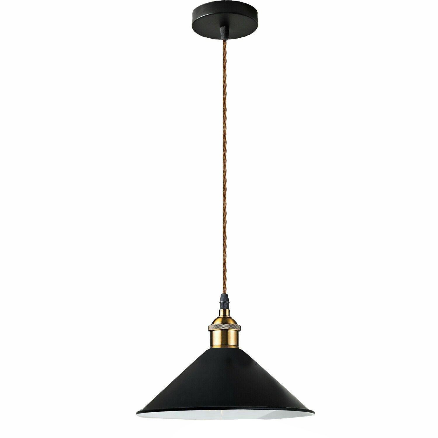 Retro Industrial Black Ceiling Pendant Light Metal Lamp Shade With 95cm Adjustable Cable~1354-23