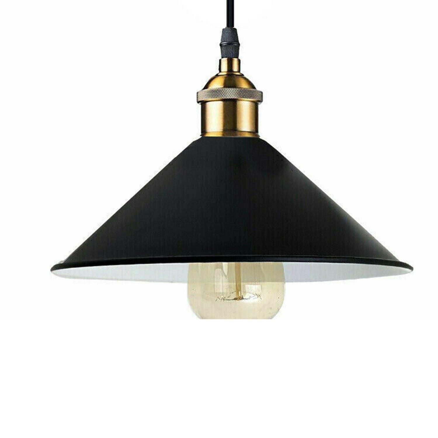 Retro Industrial Black Ceiling Pendant Light Metal Lamp Shade With 95cm Adjustable Cable~1354-24