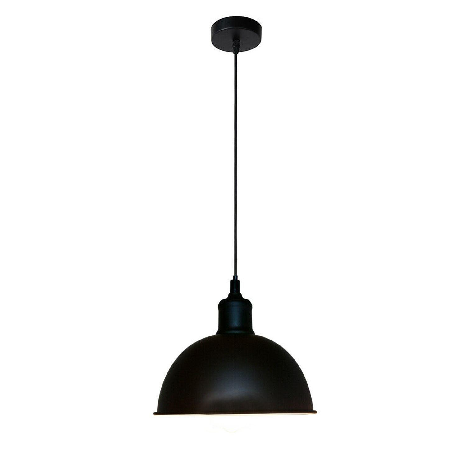 Retro Industrial Black Ceiling Pendant Light Metal Lamp Shade With 95cm Adjustable Cable~1354-28