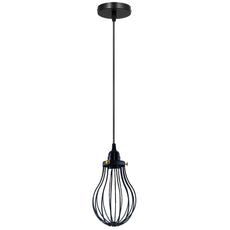 Retro Industrial Black Indoor Hanging Adjustable Pendant Light Big Vase Cage Ceiling Chandelier~3398-2