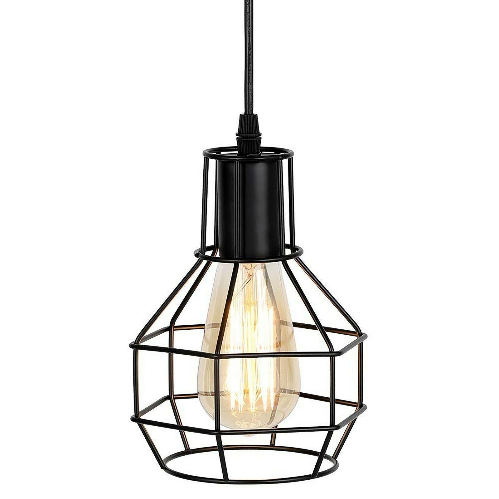 Retro Industrial Black Metal Nest Cage Ceiling 8 way Pendant Hanging Light Chandelier Indoor Lighting For Bar, Bedroom, Dining Room, Living Room~1180-5