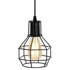 Retro Industrial Black Metal Nest Cage Ceiling 8 way Pendant Hanging Light Chandelier Indoor Lighting For Bar, Bedroom, Dining Room, Living Room~1180-5