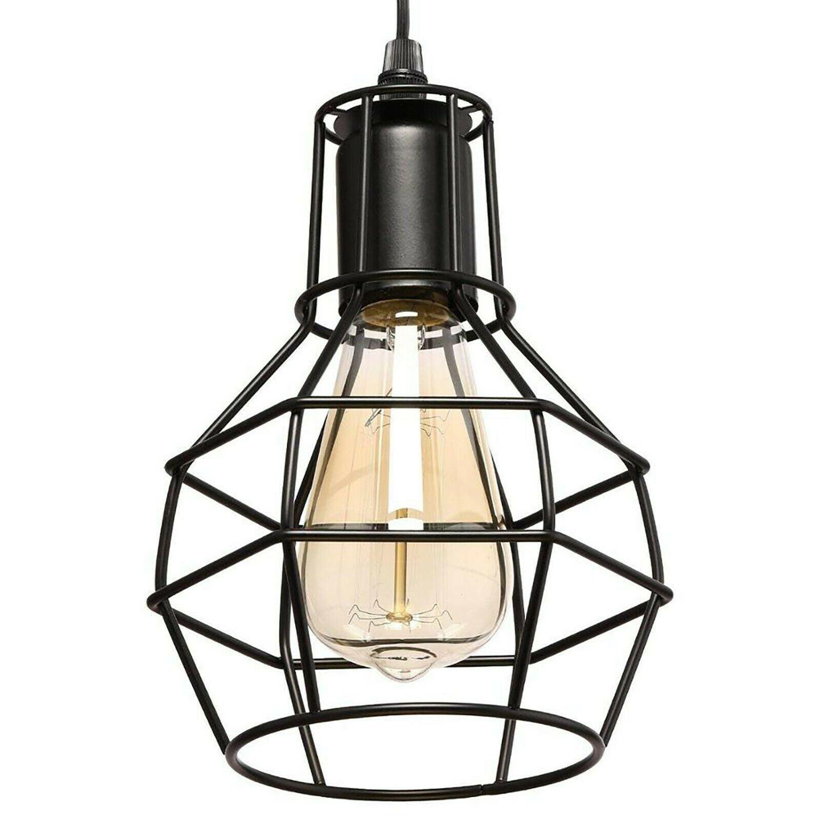 Retro Industrial Black Metal Nest Cage Ceiling 8 way Pendant Hanging Light Chandelier Indoor Lighting For Bar, Bedroom, Dining Room, Living Room~1180-7