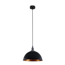 Retro Industrial Ceiling E27 Hanging Pendant Light Shade Black Gold Inner~1602-1