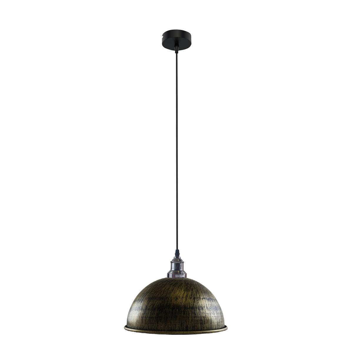 Retro Industrial Ceiling E27 Hanging Pendant Light Shade Brushed Brass~1598-0