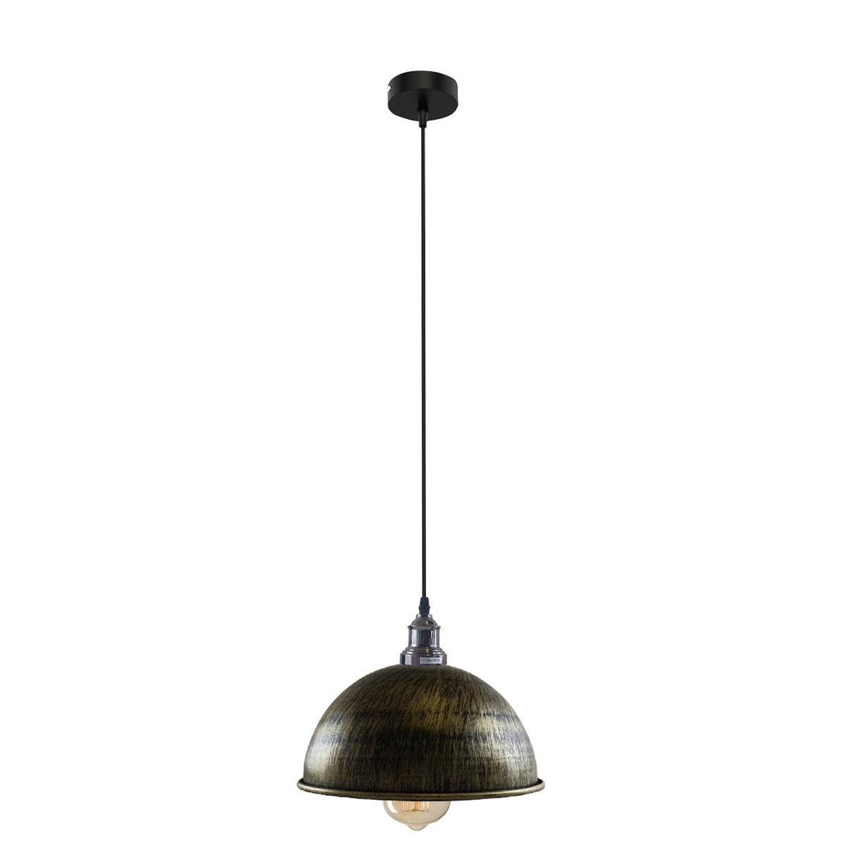 Retro Industrial Ceiling E27 Hanging Pendant Light Shade Brushed Brass~1598-1