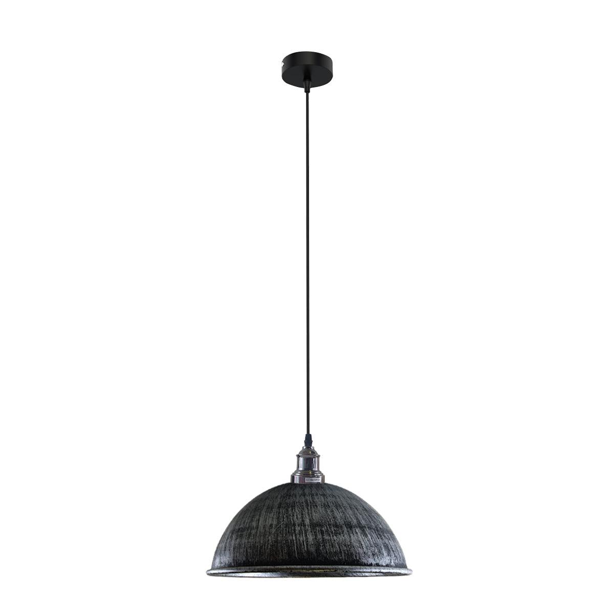 Retro Industrial Ceiling E27 Hanging Pendant Light Shade Brushed Silver~1599-0