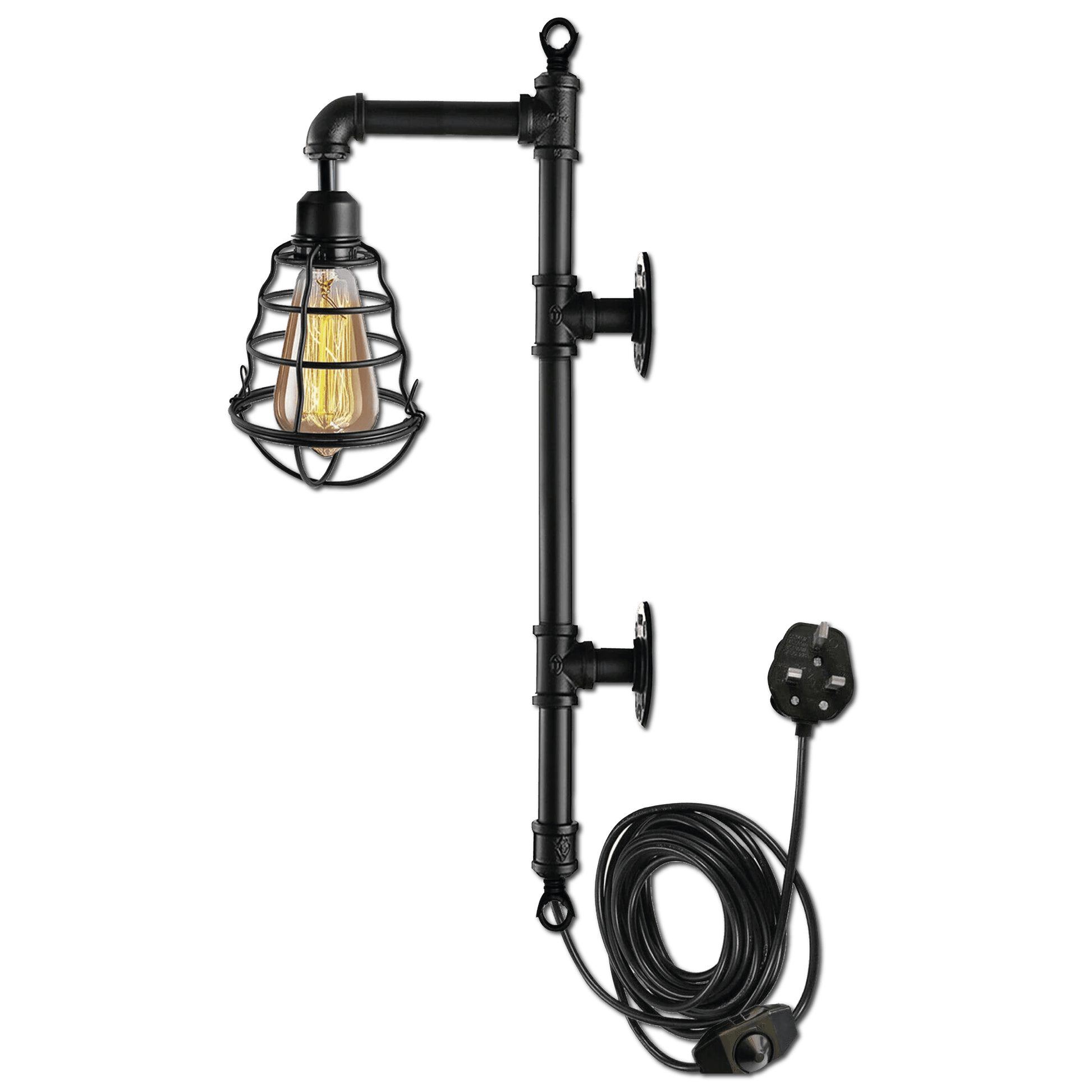 Retro Industrial Farmhouse Rustic Style Light Fitting Pipe Wall Lighting~3405-7