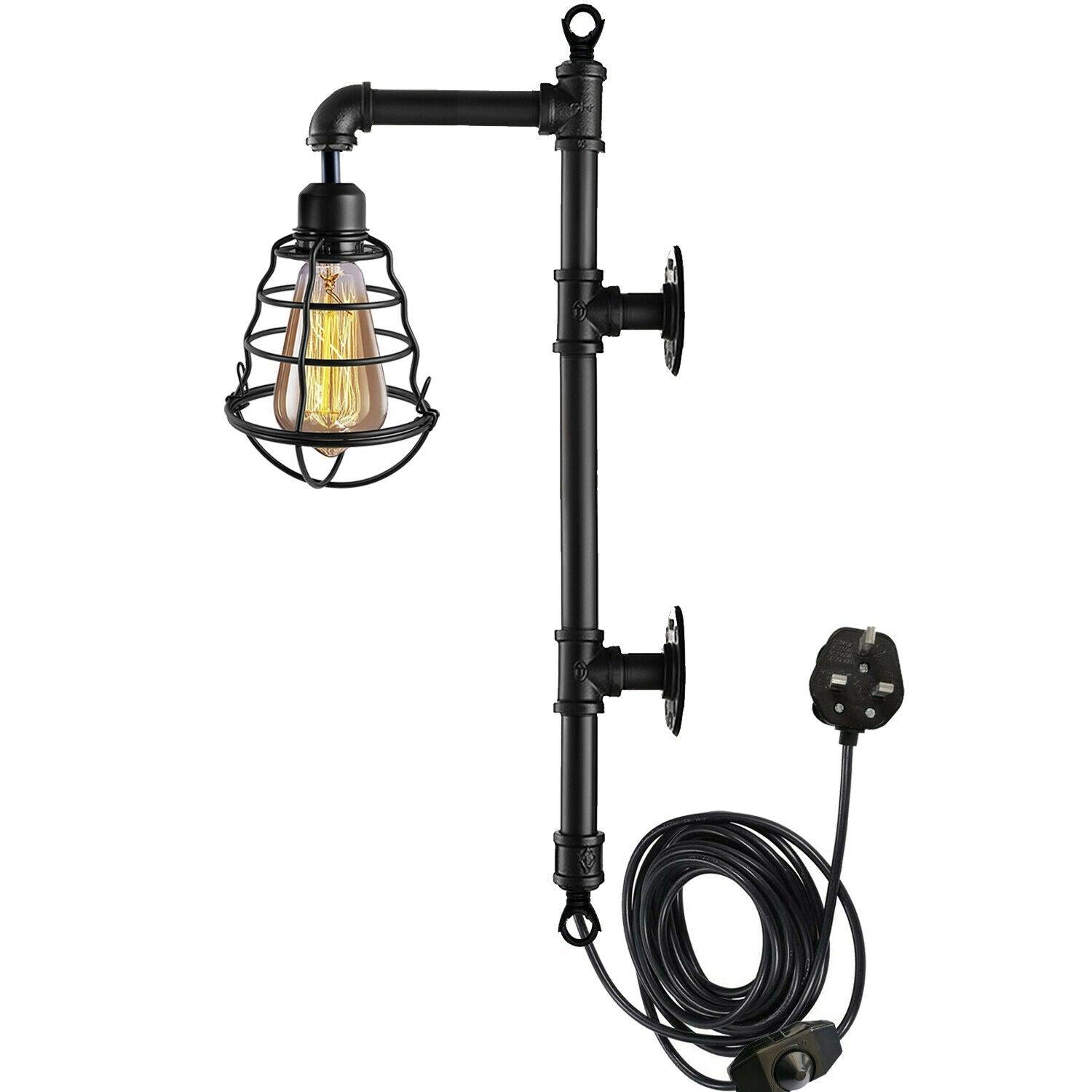 Retro Industrial Farmhouse Rustic Style Light Fitting Pipe Wall Lighting~3405-5