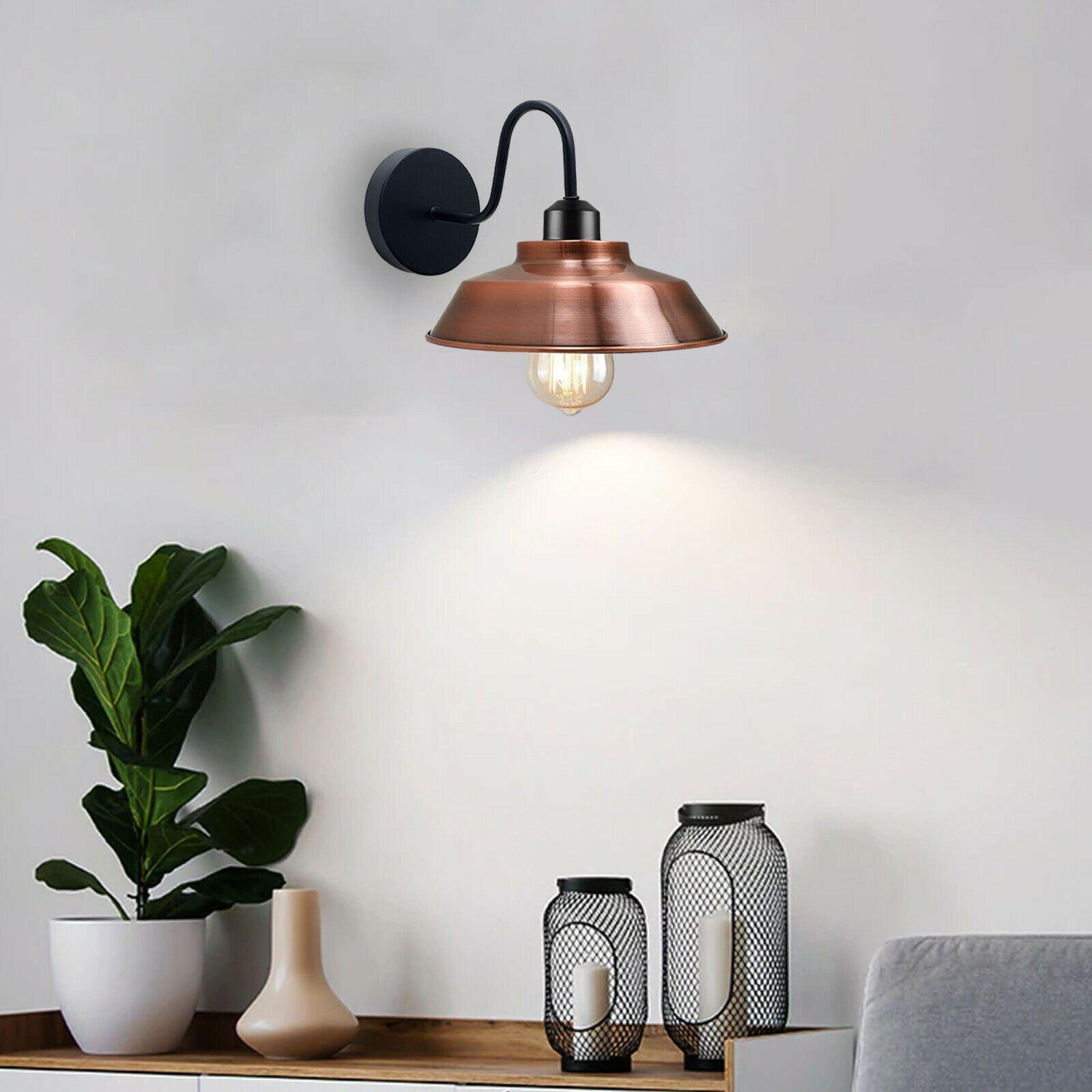 Retro Industrial Wall Lights Fittings E27 Indoor Sconce Metal Bowl Shape Shade For Basement, Bedroom, Home Office~1186-20