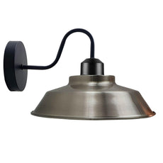 Retro Industrial Wall Lights Fittings E27 Indoor Sconce Metal Bowl Shape Shade For Basement, Bedroom, Home Office~1186-12