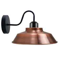 Retro Industrial Wall Lights Fittings E27 Indoor Sconce Metal Bowl Shape Shade For Basement, Bedroom, Home Office~1186-13