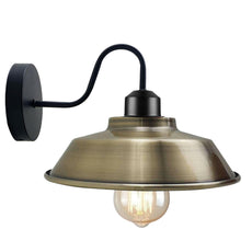 Retro Industrial Wall Lights Fittings E27 Indoor Sconce Metal Bowl Shape Shade For Basement, Bedroom, Home Office~1186-1