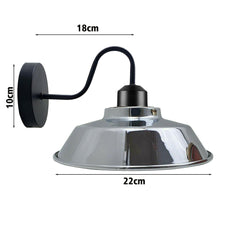 Retro Industrial Wall Lights Fittings E27 Indoor Sconce Metal Bowl Shape Shade For Basement, Bedroom, Home Office~1186-2