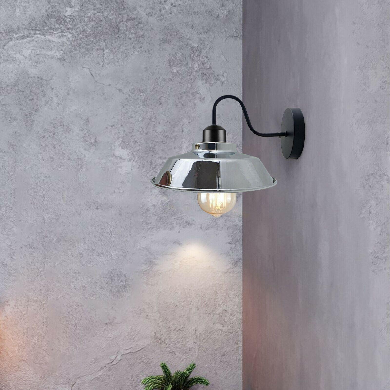 Retro Industrial Wall Lights Fittings E27 Indoor Sconce Metal Bowl Shape Shade For Basement, Bedroom, Home Office~1186-3