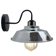 Retro Industrial Wall Lights Fittings E27 Indoor Sconce Metal Bowl Shape Shade For Basement, Bedroom, Home Office~1186-4