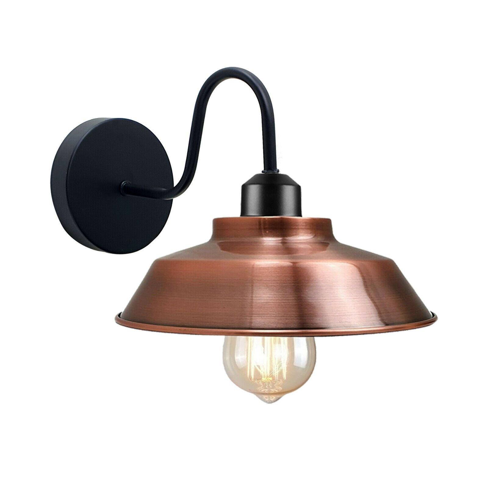 Retro Industrial Wall Lights Fittings E27 Indoor Sconce Metal Bowl Shape Shade For Basement, Bedroom, Home Office~1186-6