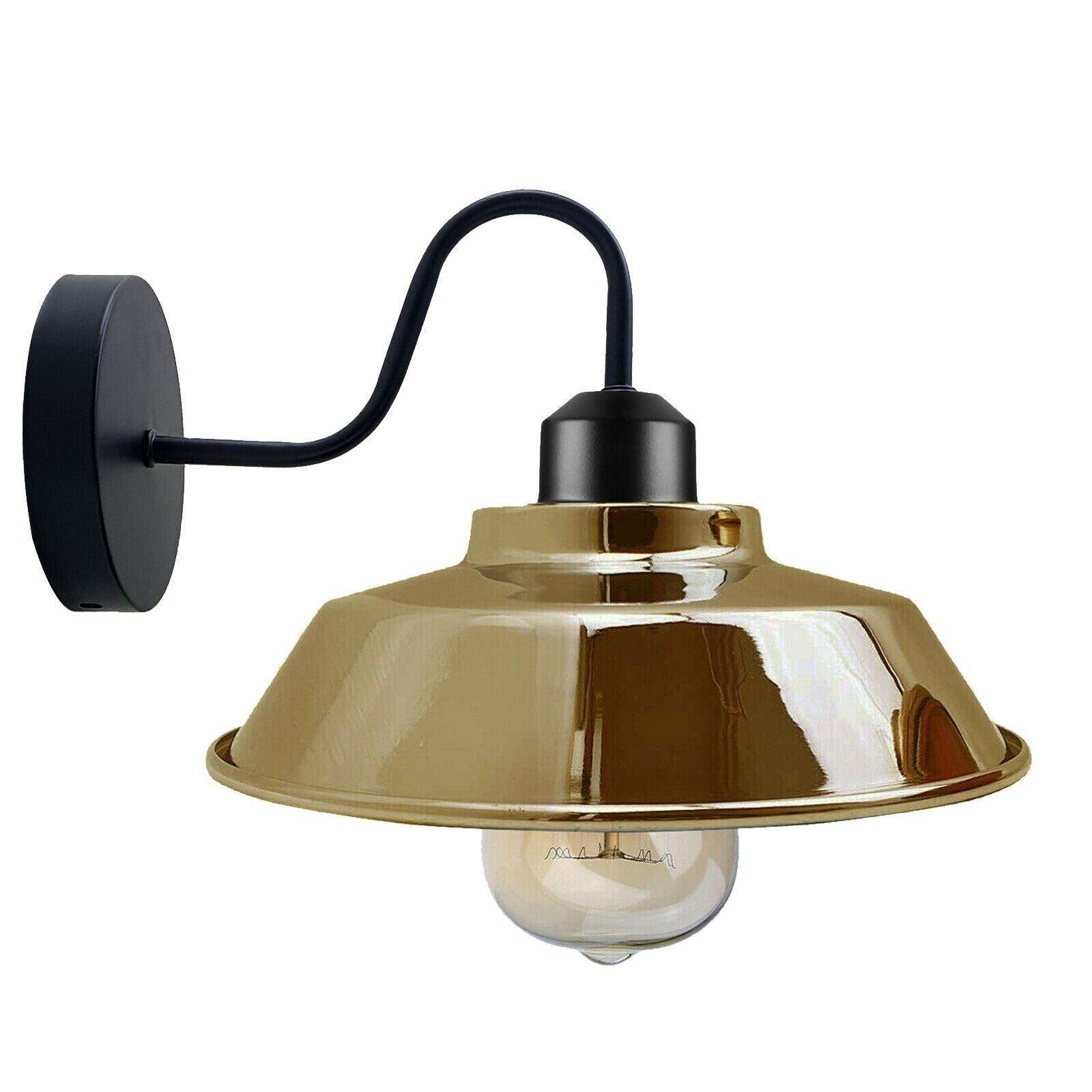 Retro Industrial Wall Lights Fittings E27 Indoor Sconce Metal Bowl Shape Shade For Basement, Bedroom, Home Office~1186-7